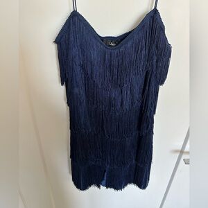 Lulus Grooving All Night Navy Blue Sleeveless Romper Size XL